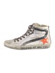 Golden Goose Leather Whipstitch Trim Wedge Sneakers
