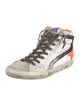 Golden Goose Leather Whipstitch Trim Wedge Sneakers