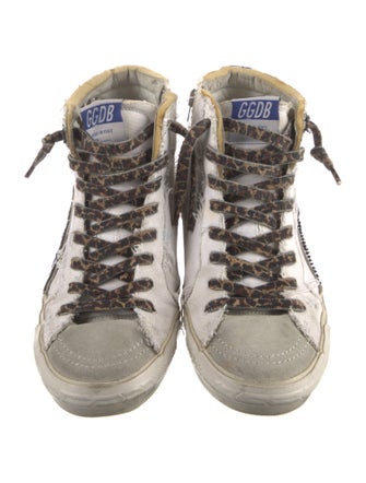 Golden Goose Leather Whipstitch Trim Wedge Sneakers