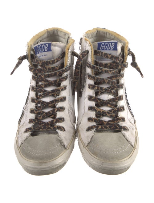Golden Goose Leather Whipstitch Trim Wedge Sneakers