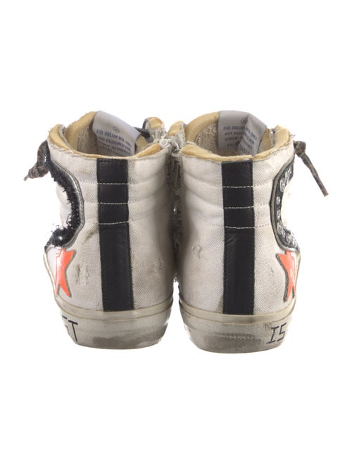 Golden Goose Leather Whipstitch Trim Wedge Sneakers