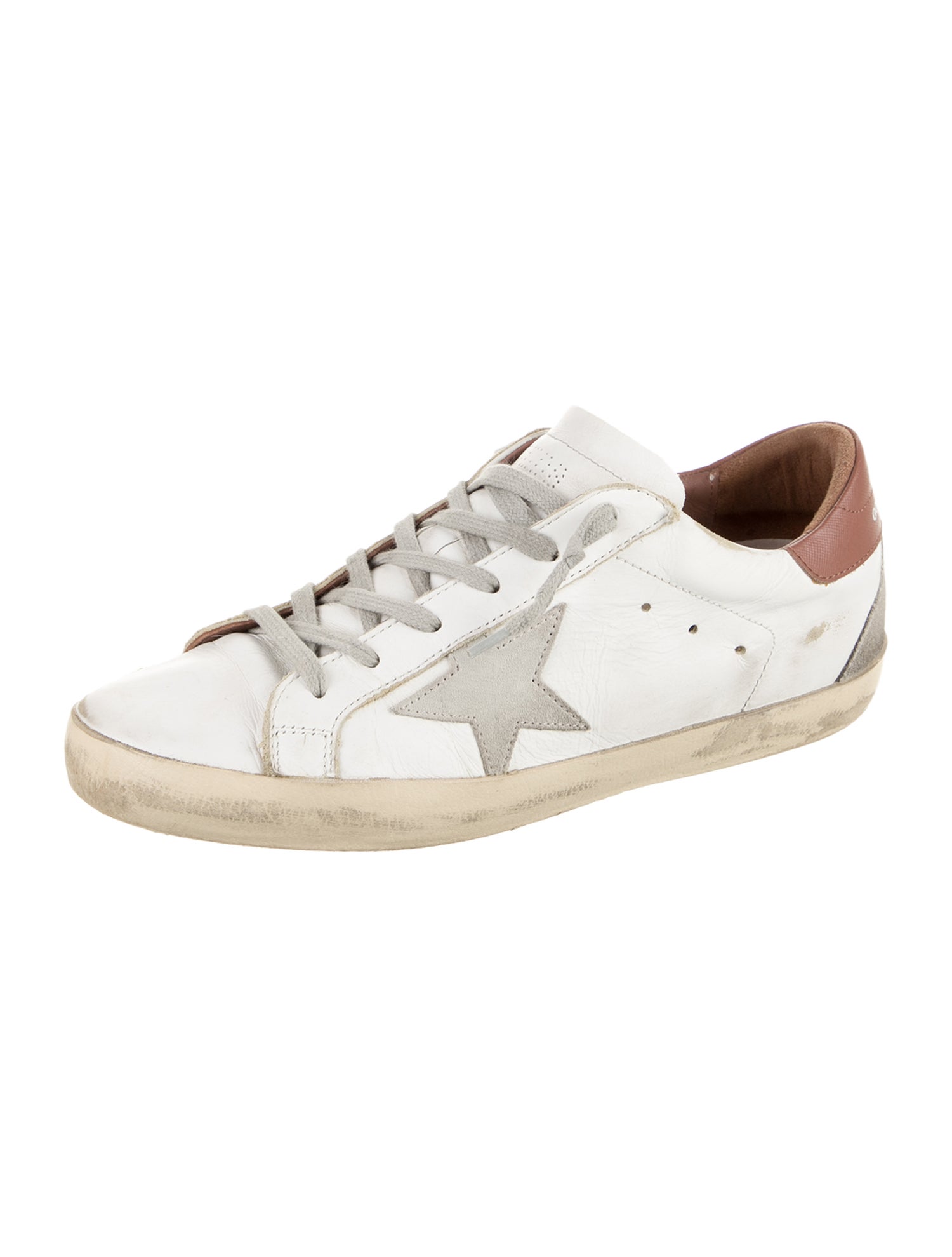Golden Goose Leather Distressed Accents Sneakers