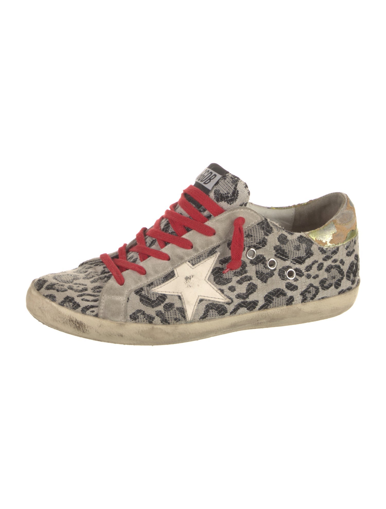 Golden Goose Leather Animal Print Sneakers