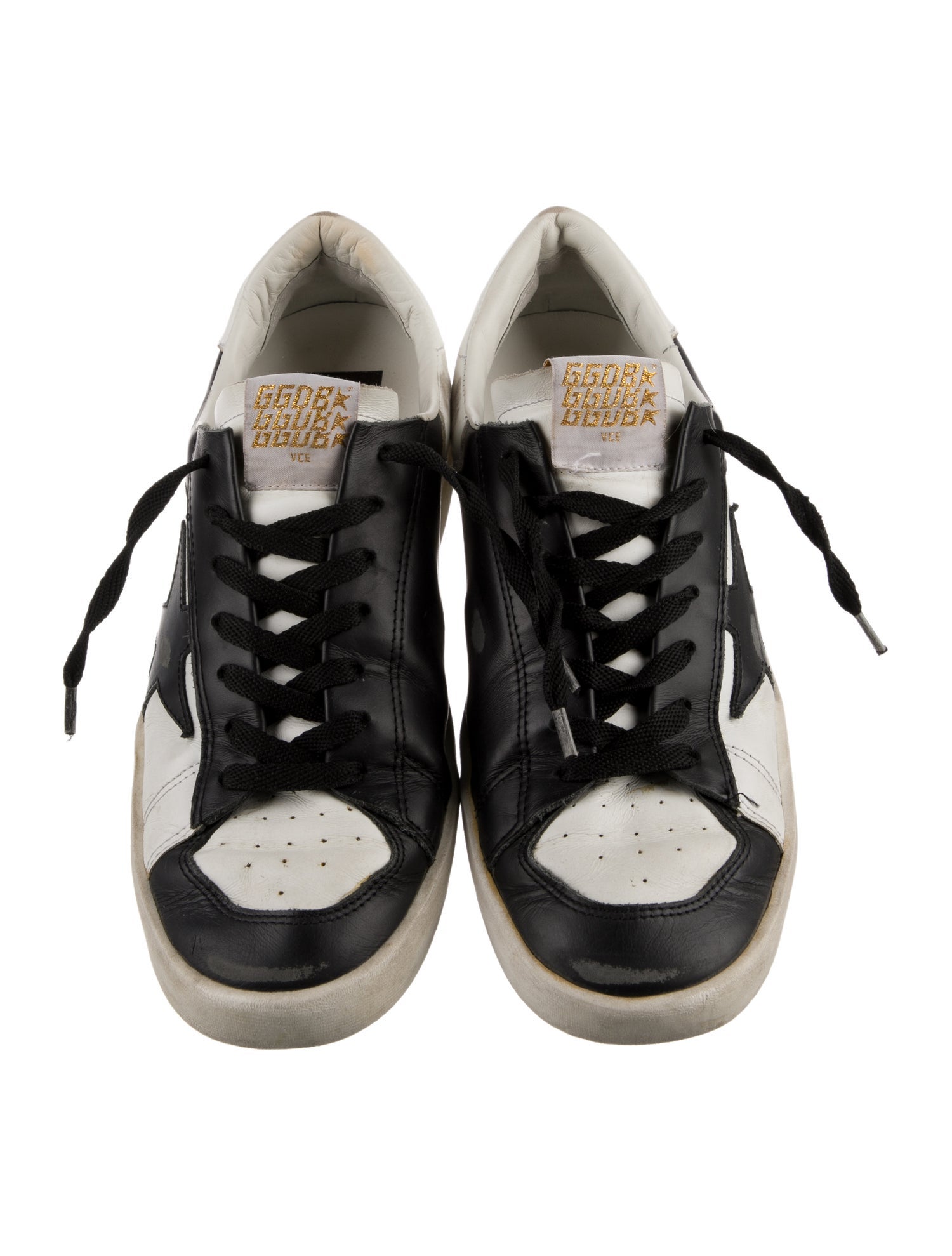 Golden Goose Leather Colorblock Pattern Sneakers
