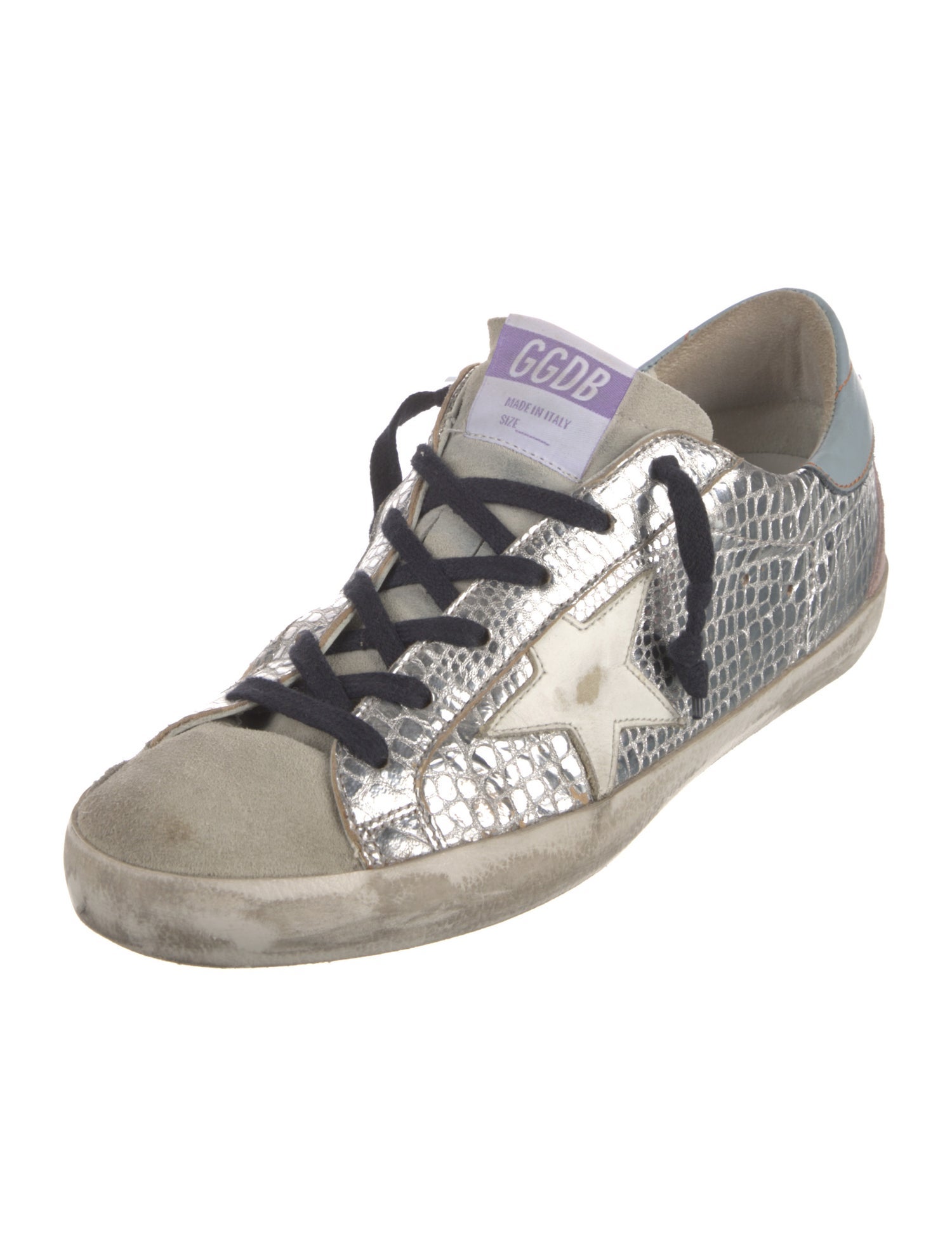 Golden Goose Leather Printed Sneakers