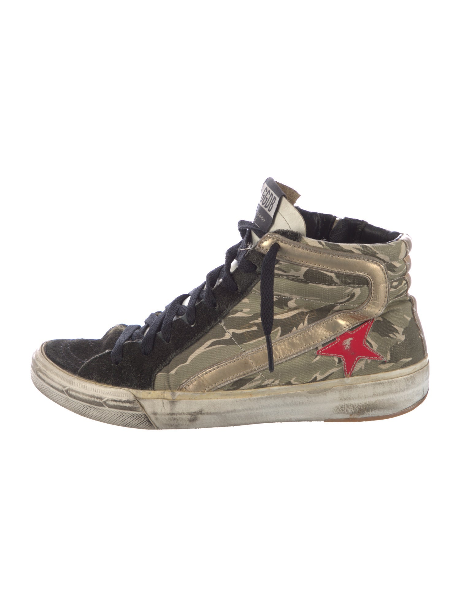 Golden Goose Printed Distressed Accents Sneakers