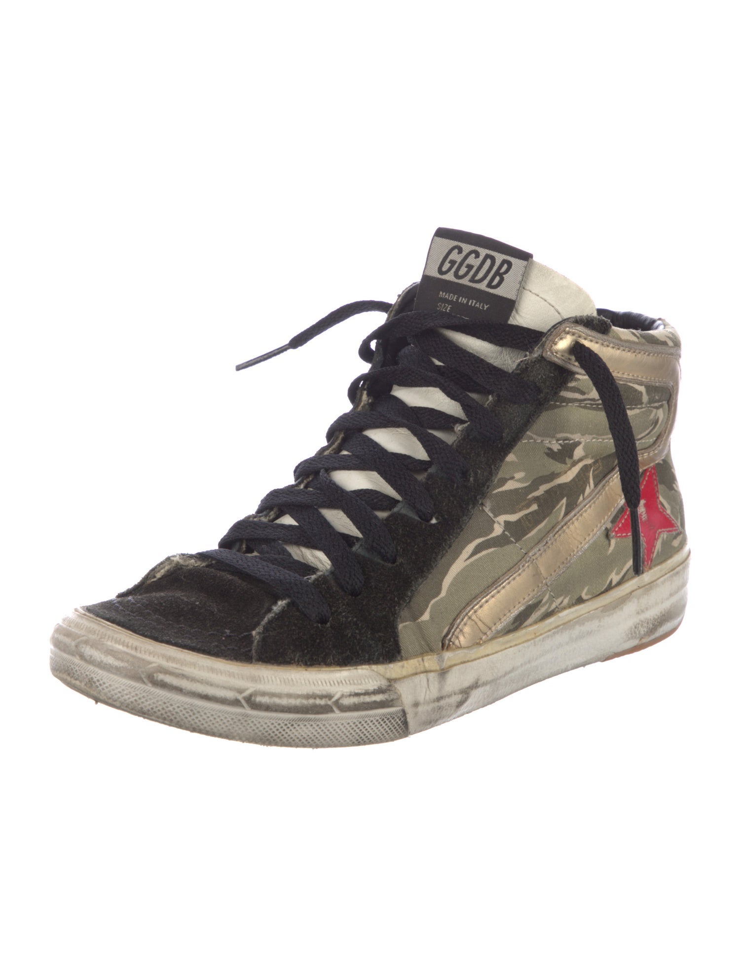 Golden Goose Printed Distressed Accents Sneakers