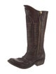 Golden Goose Leather Embroidered Accent Western Boots