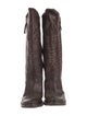 Golden Goose Leather Embroidered Accent Western Boots