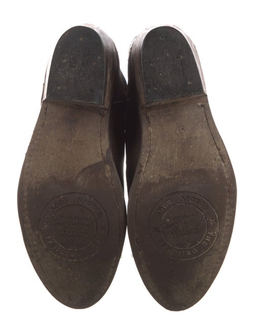 Golden Goose Leather Embroidered Accent Western Boots