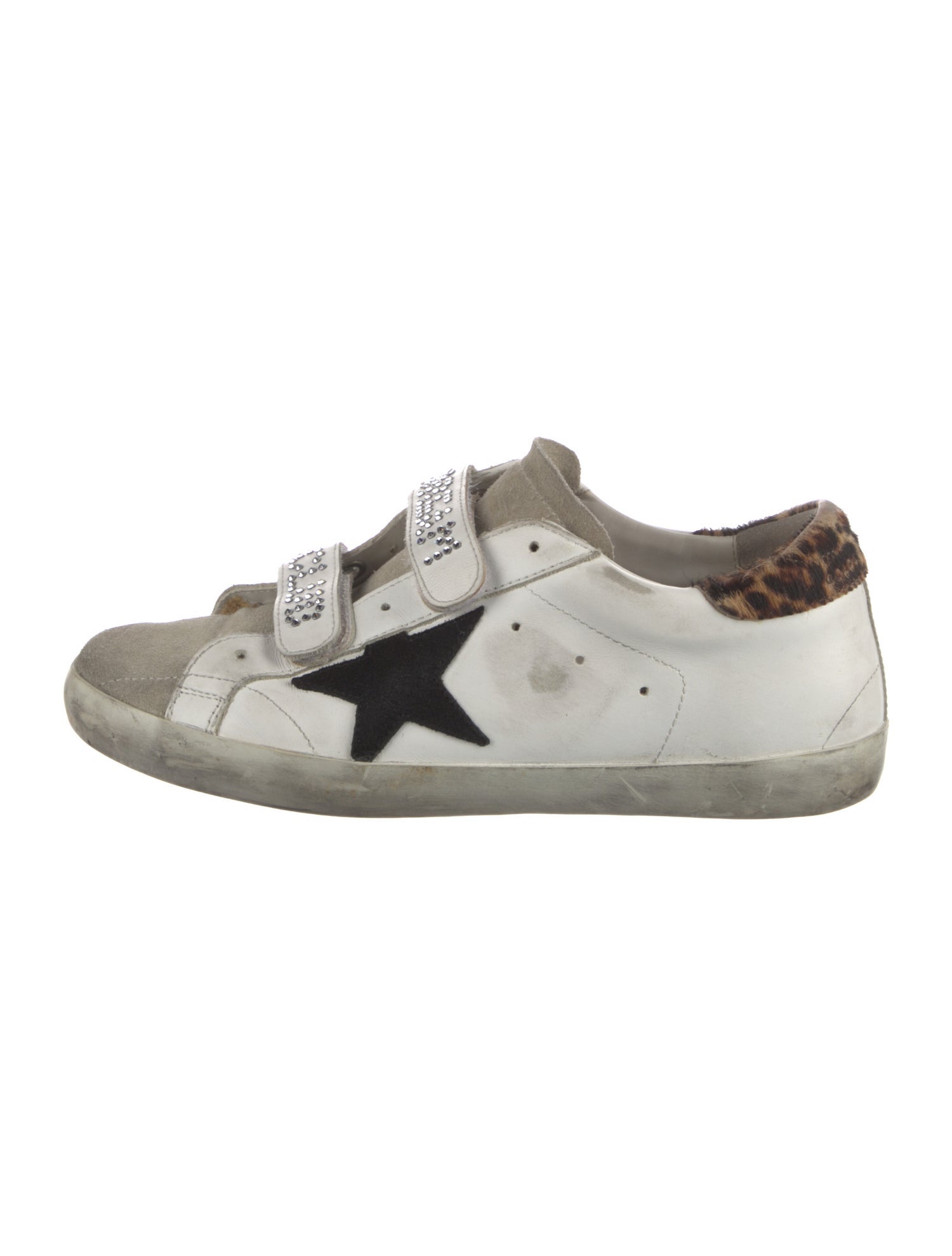 Golden Goose Leather Animal Print Sneakers