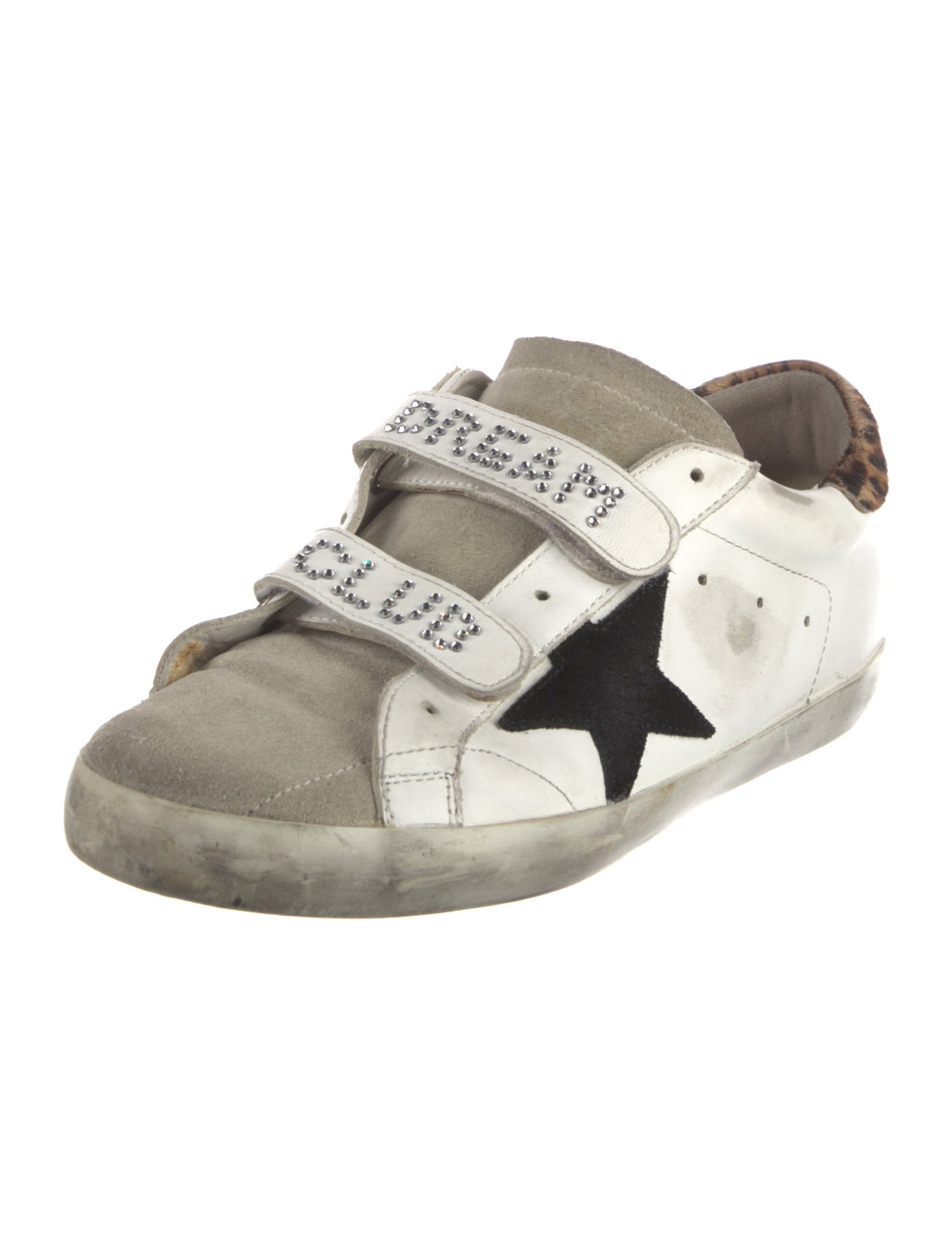 Golden Goose Leather Animal Print Sneakers