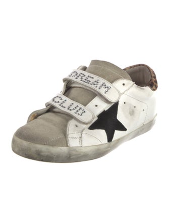 Golden Goose Leather Animal Print Sneakers