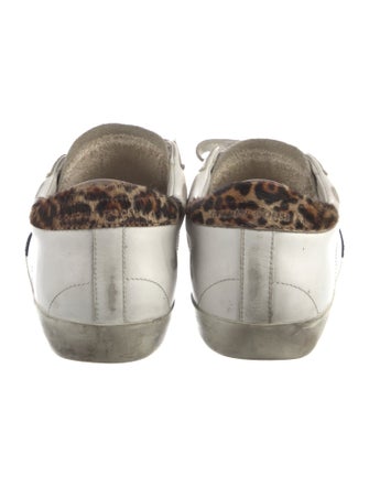 Golden Goose Leather Animal Print Sneakers