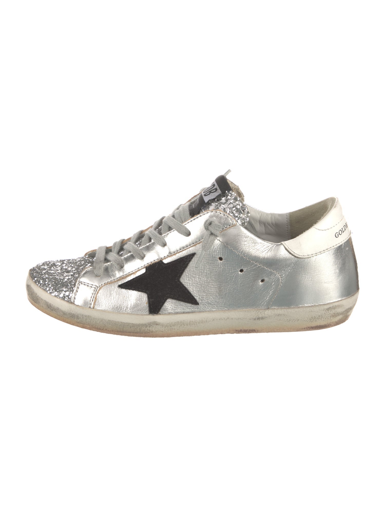Golden Goose Leather Colorblock Pattern Sneakers
