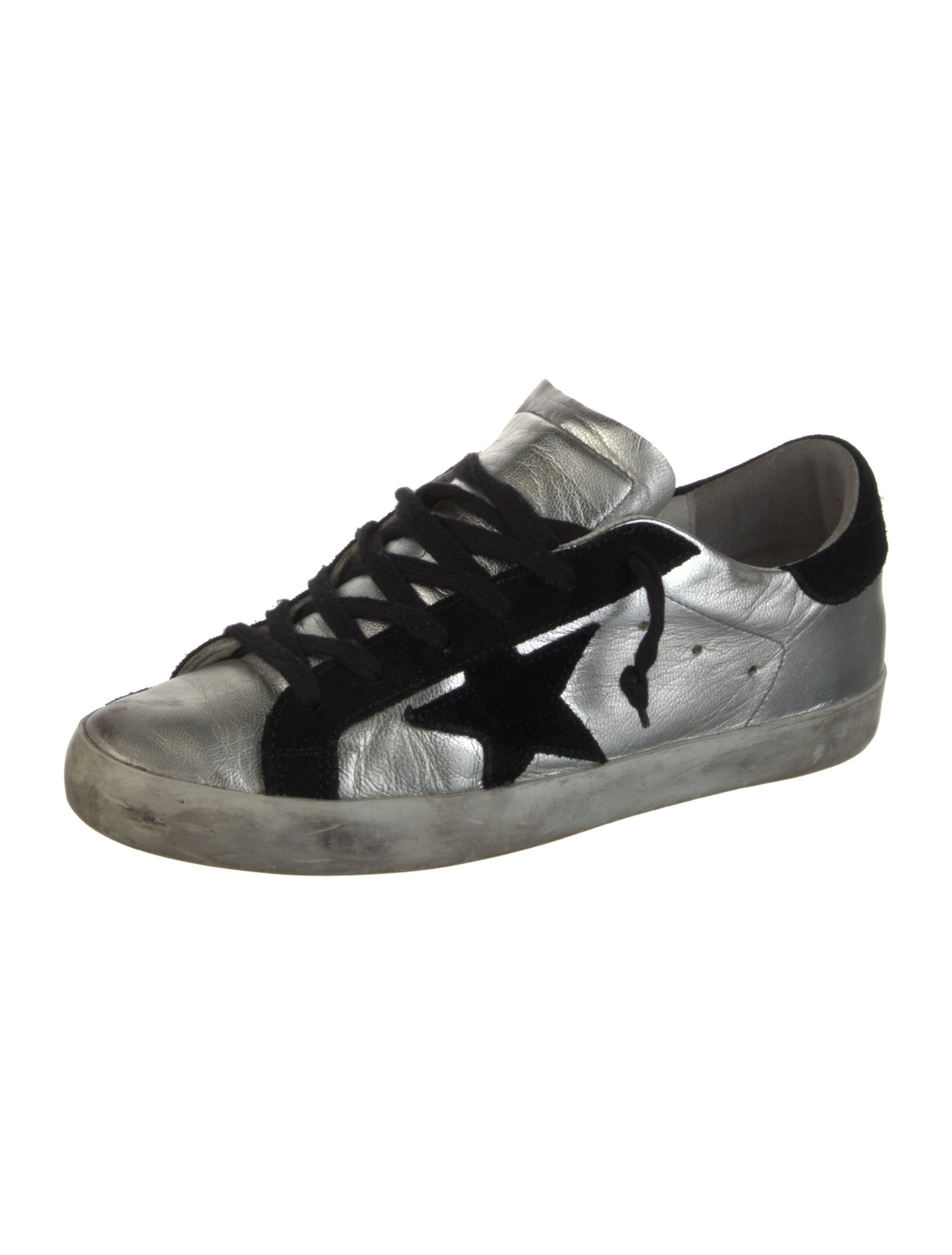 Golden Goose Leather Printed Sneakers