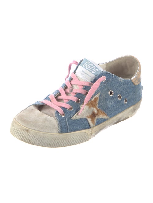 Golden Goose Denim Colorblock Pattern Sneakers