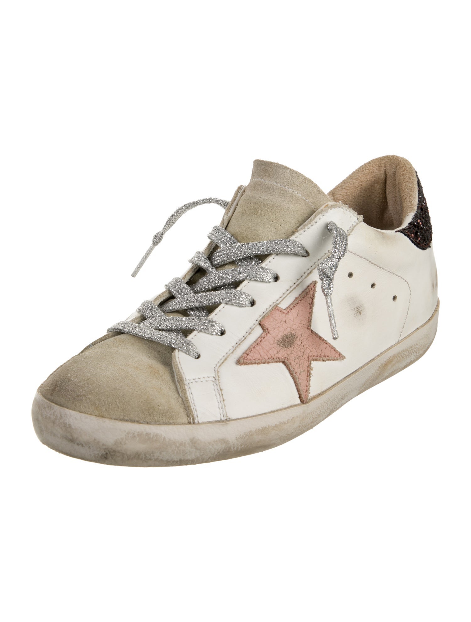 Golden Goose Leather Colorblock Pattern Sneakers