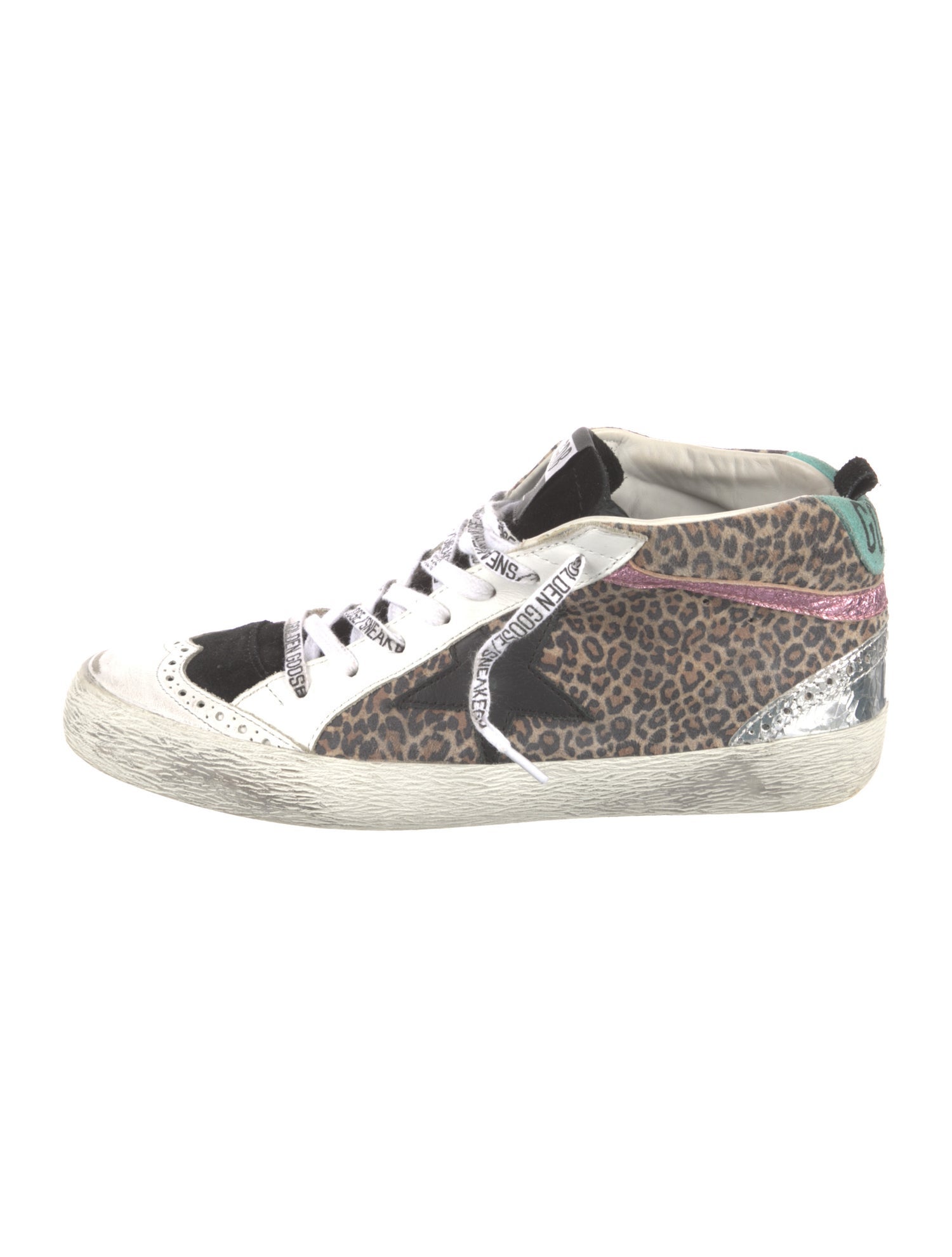 Golden Goose Leather Printed Sneakers