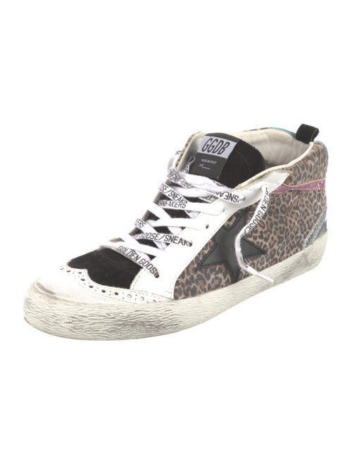 Golden Goose Leather Printed Sneakers