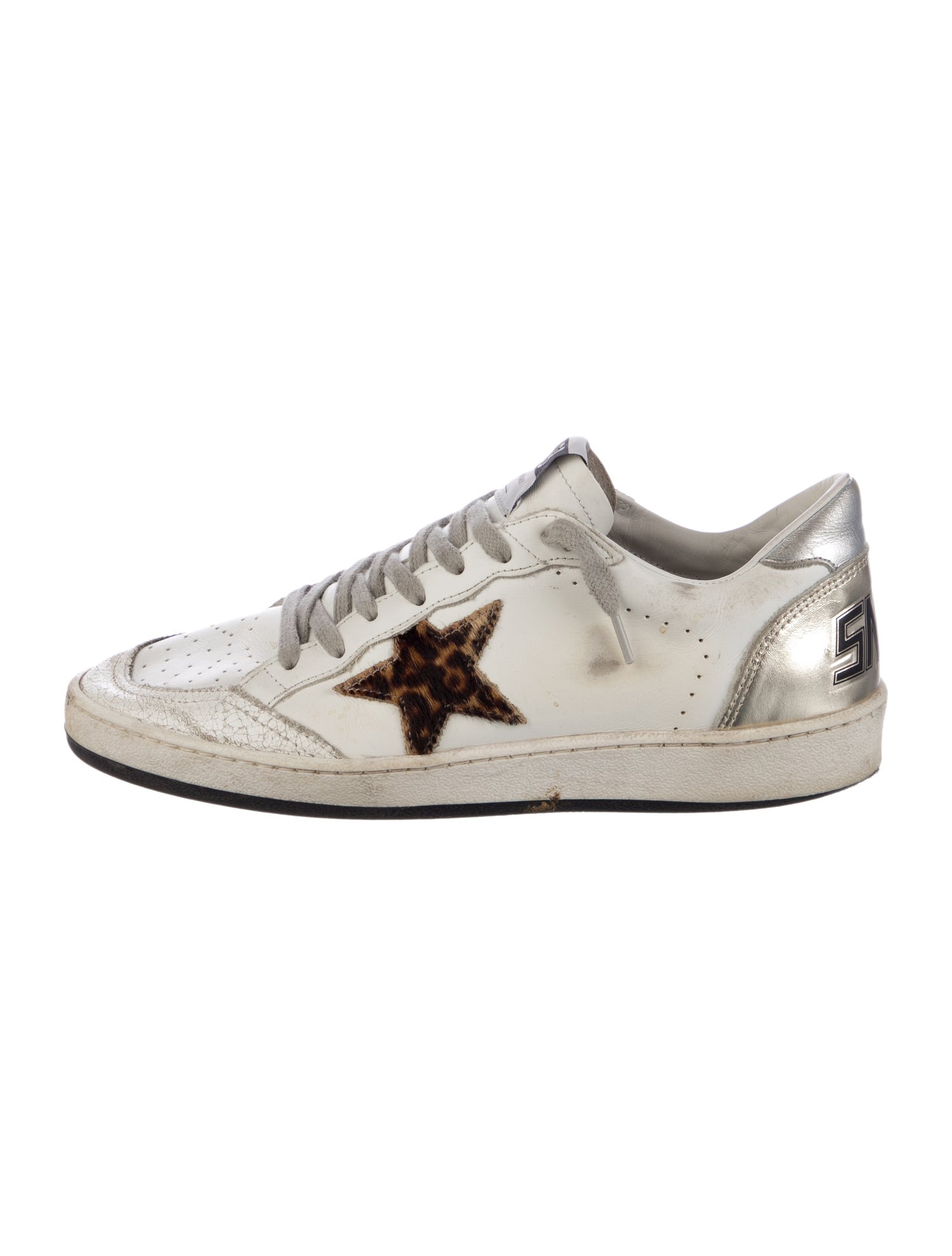 Golden Goose Leather Distressed Accents Sneakers