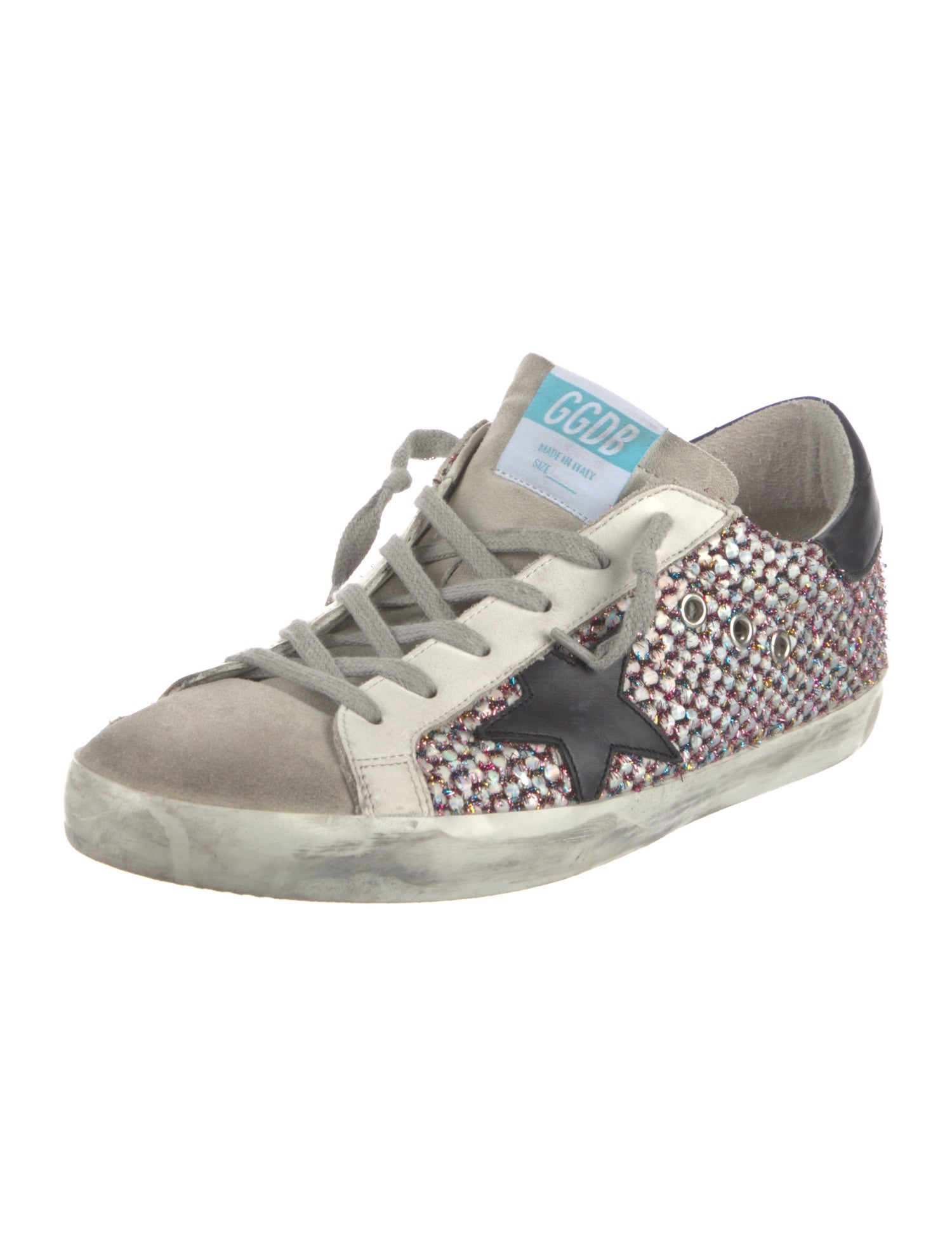 Golden Goose Leather Printed Sneakers