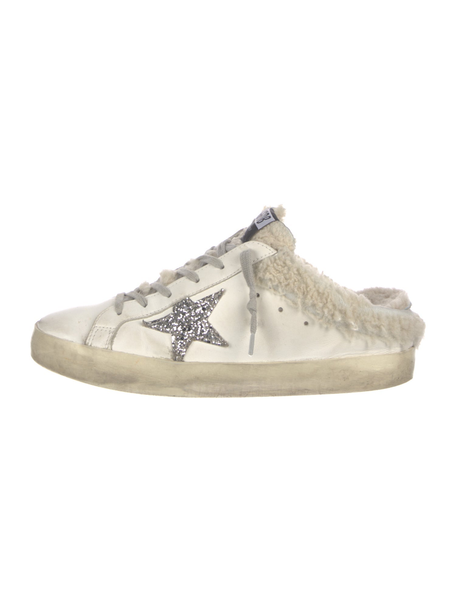 Golden Goose Leather Glitter Accents Sneakers