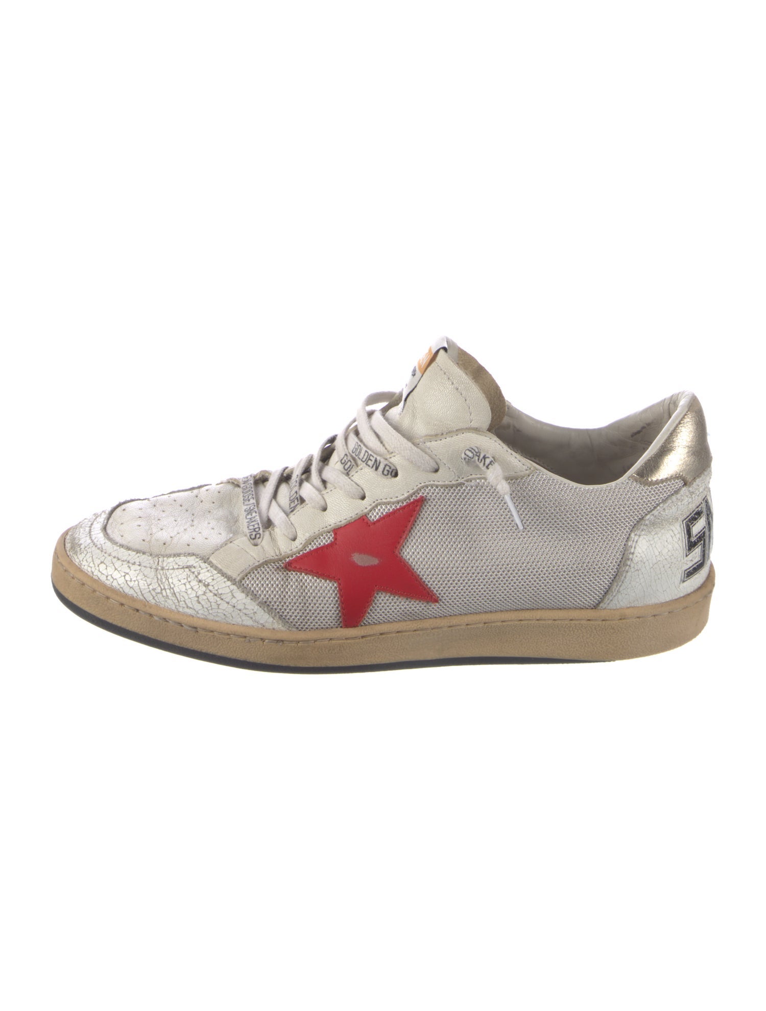 Golden Goose Leather Printed Sneakers