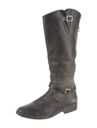 Golden Goose Leather Distressed Accents Riding Boots