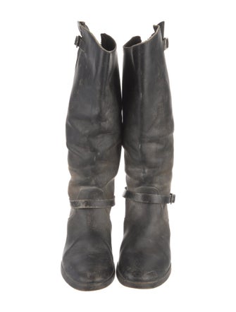 Golden Goose Leather Distressed Accents Riding Boots