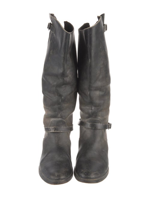 Golden Goose Leather Distressed Accents Riding Boots