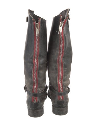 Golden Goose Leather Distressed Accents Riding Boots