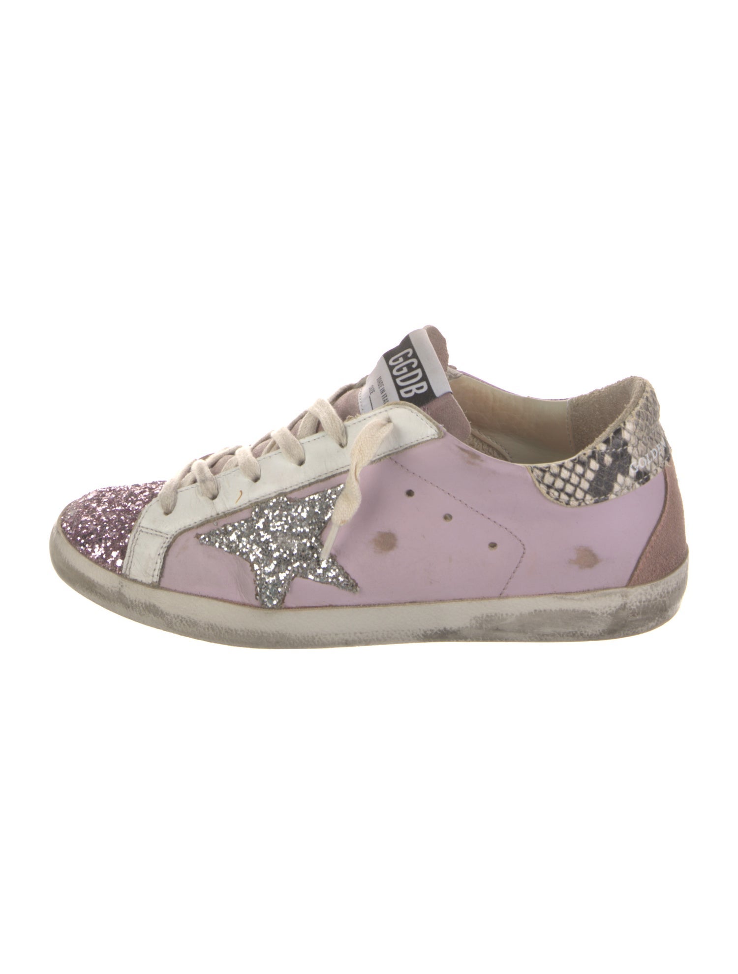 Golden Goose Leather Printed Sneakers