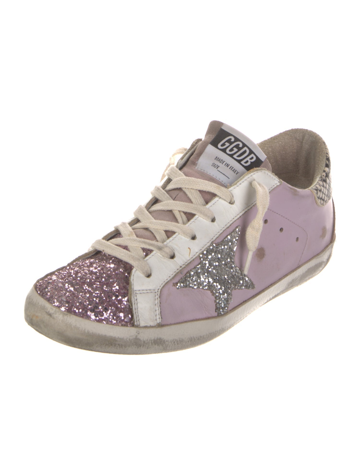 Golden Goose Leather Printed Sneakers
