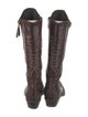 Golden Goose Leather Embroidered Accent Western Boots