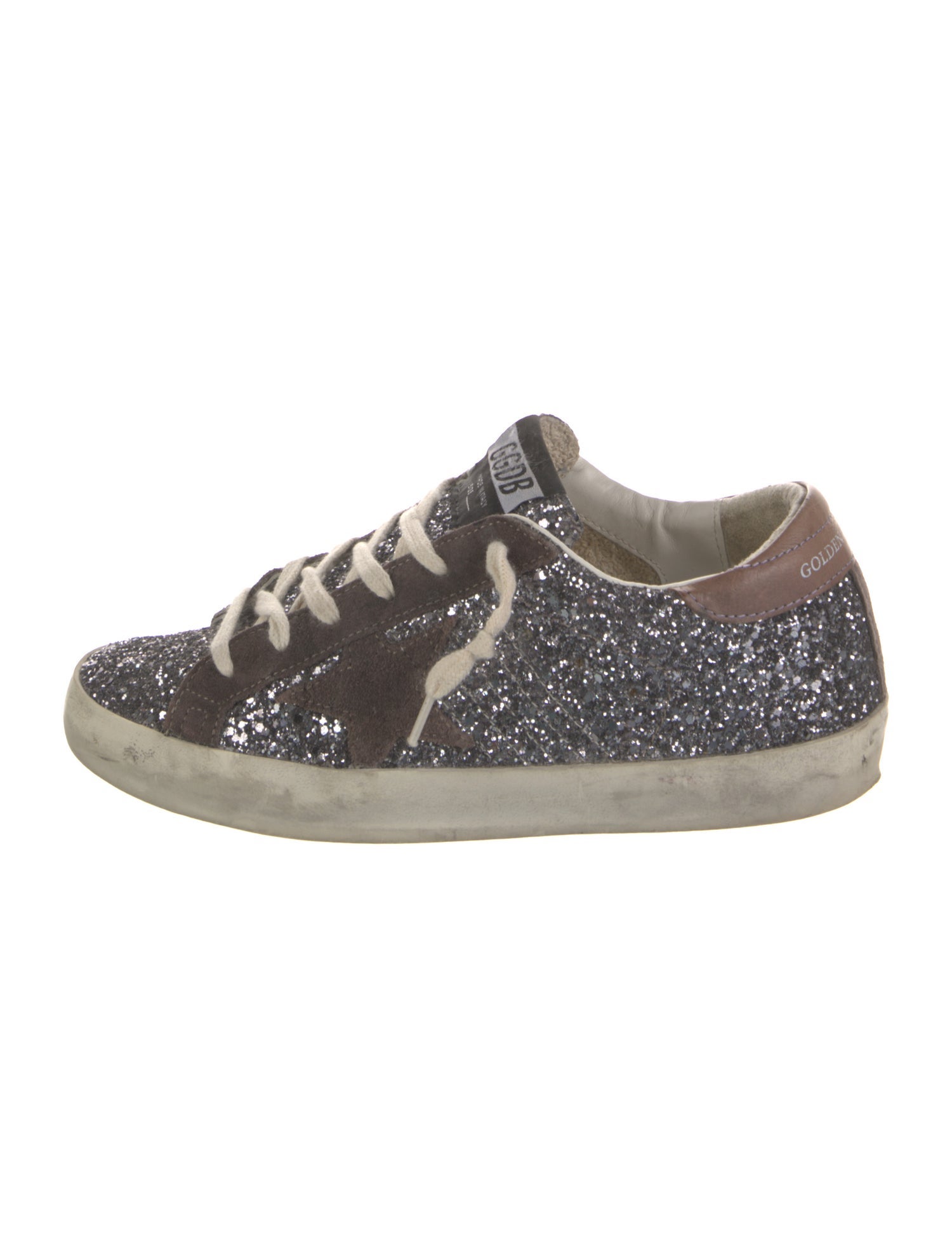 Golden Goose Glitter Leather Trim Embellishment Sneakers