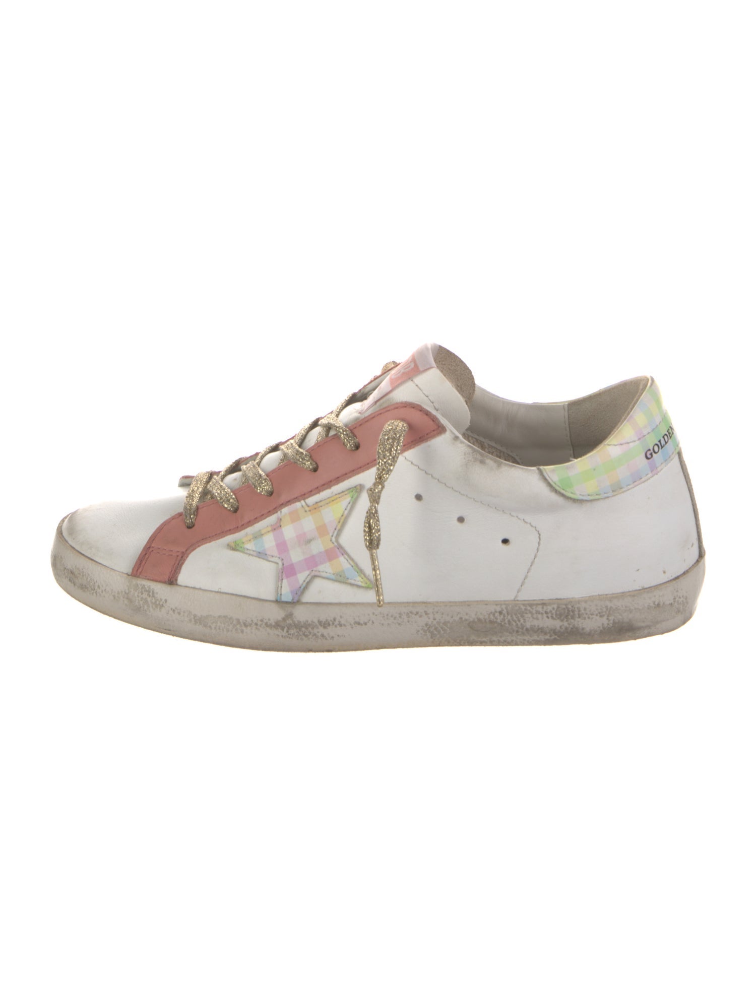 Golden Goose Leather Colorblock Pattern Sneakers