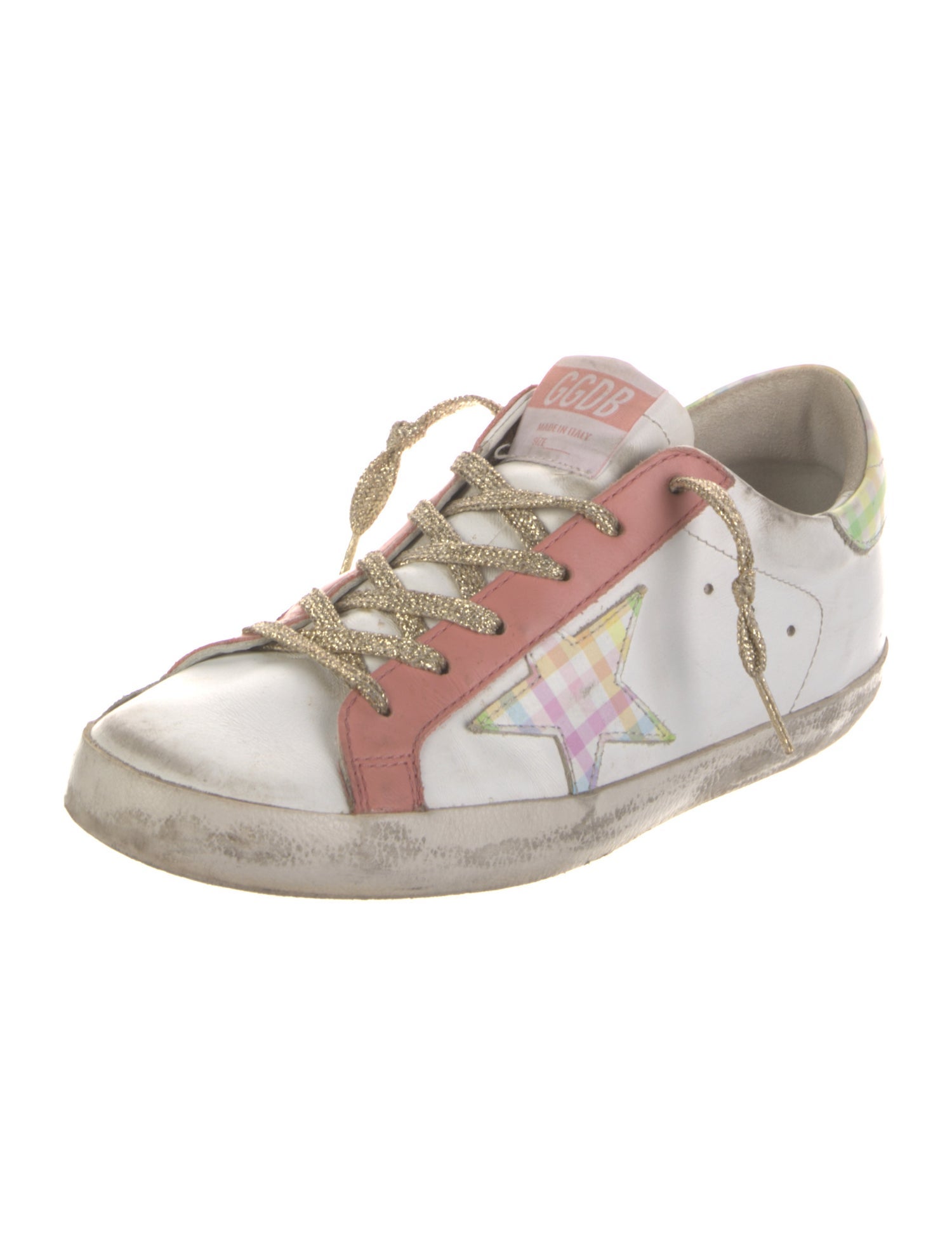 Golden Goose Leather Colorblock Pattern Sneakers