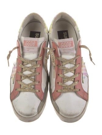Golden Goose Leather Colorblock Pattern Sneakers
