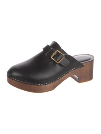 Golden Goose Leather Colorblock Pattern Clogs