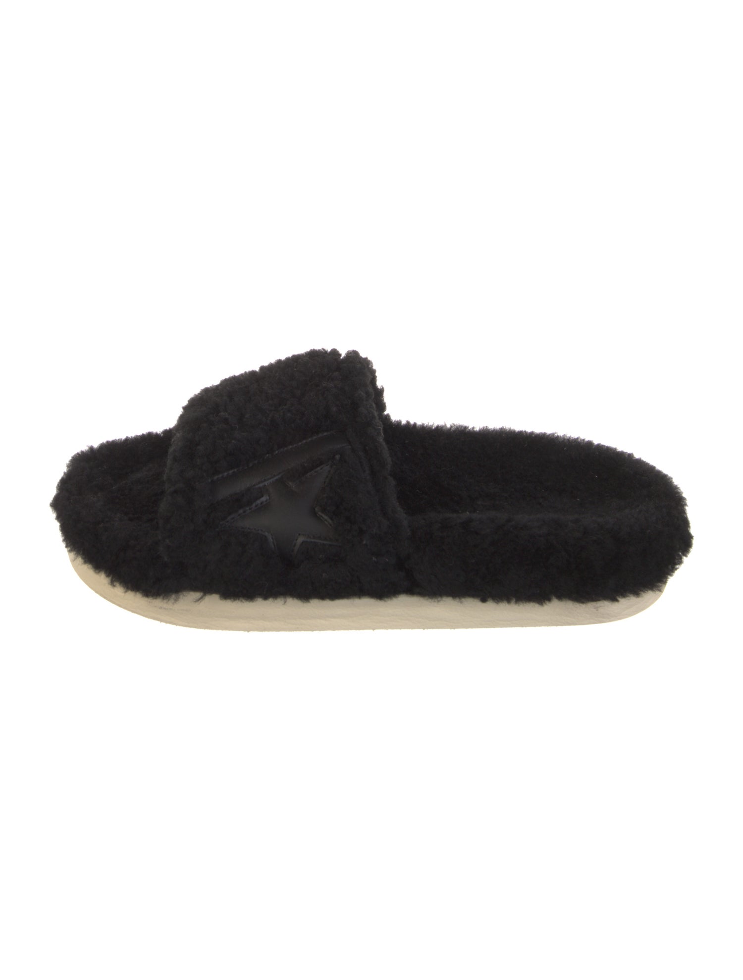 Golden Goose Shearling Distressed Accents Slides
