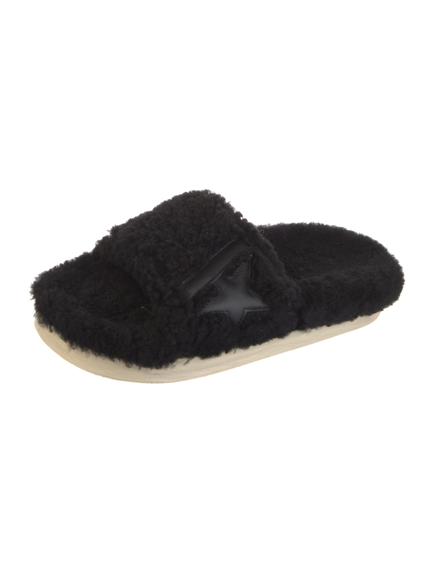 Golden Goose Shearling Distressed Accents Slides