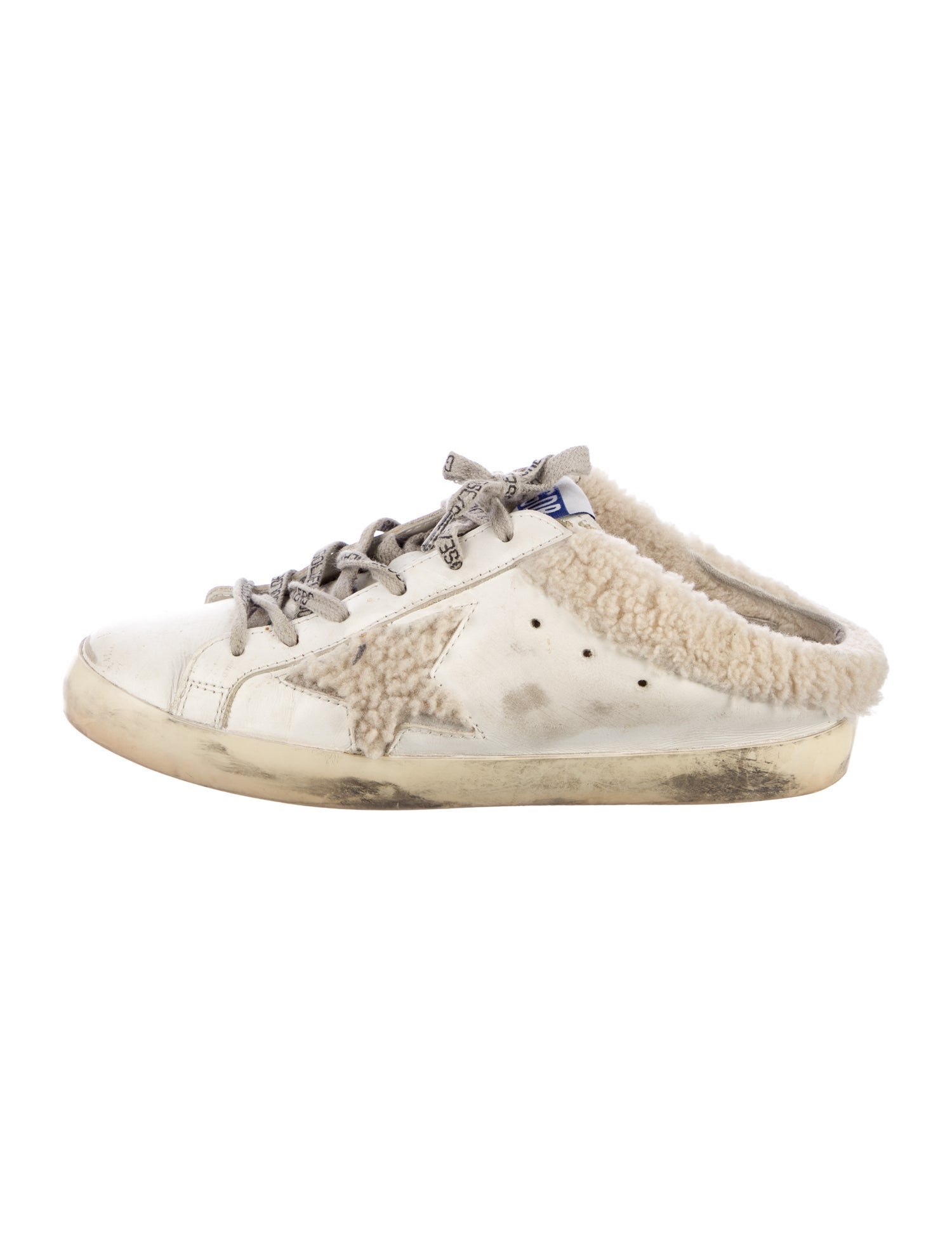 Golden Goose Leather Glitter Accents Sneakers