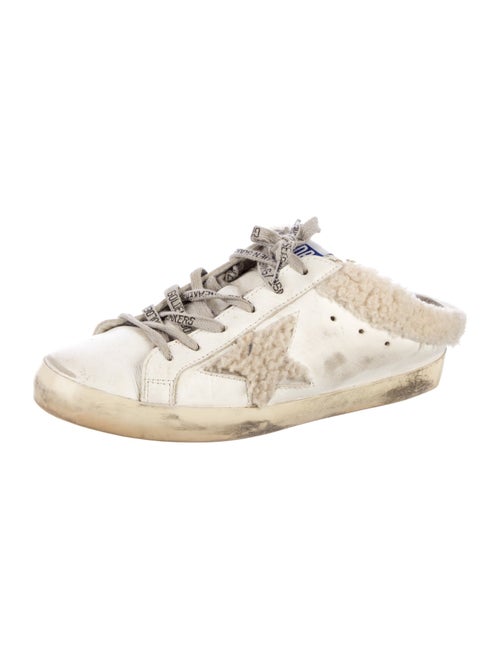 Golden Goose Leather Glitter Accents Sneakers