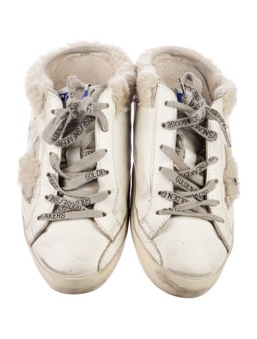Golden Goose Leather Glitter Accents Sneakers