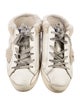 Golden Goose Leather Glitter Accents Sneakers