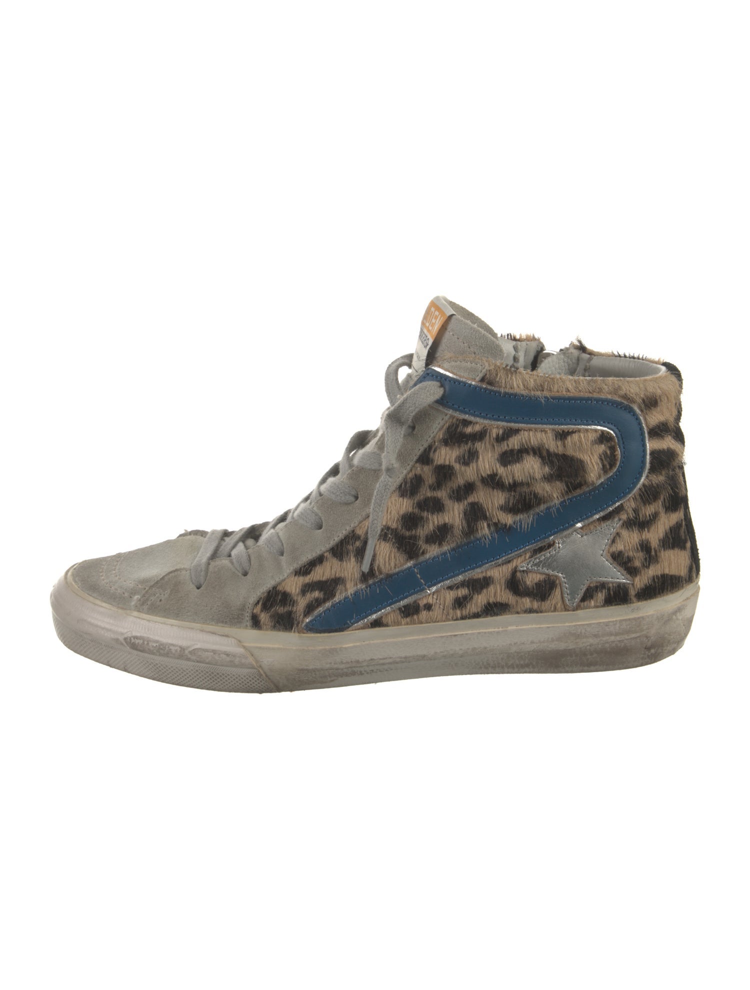 Golden Goose Ponyhair Animal Print Sneakers
