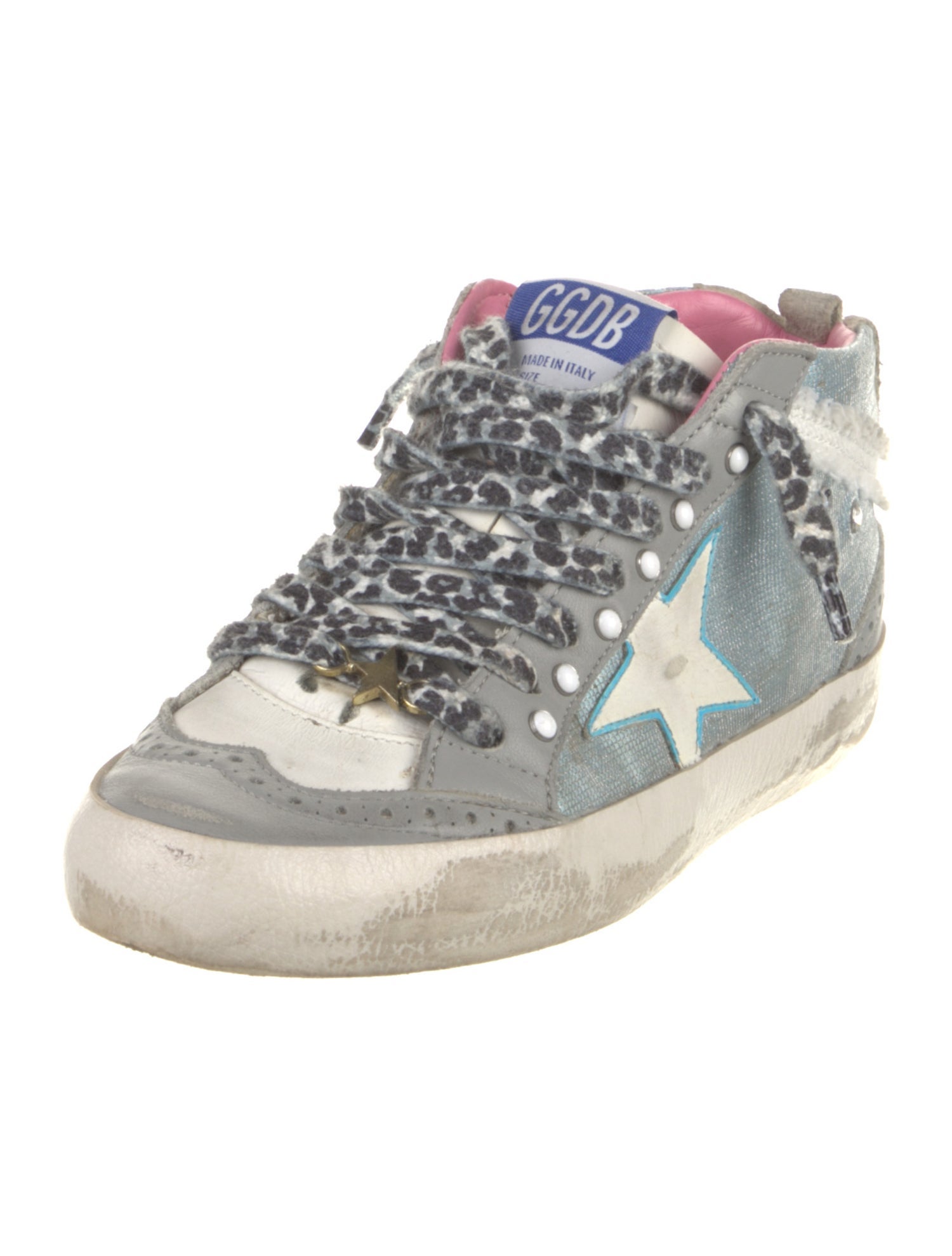Golden Goose Leather Printed Sneakers