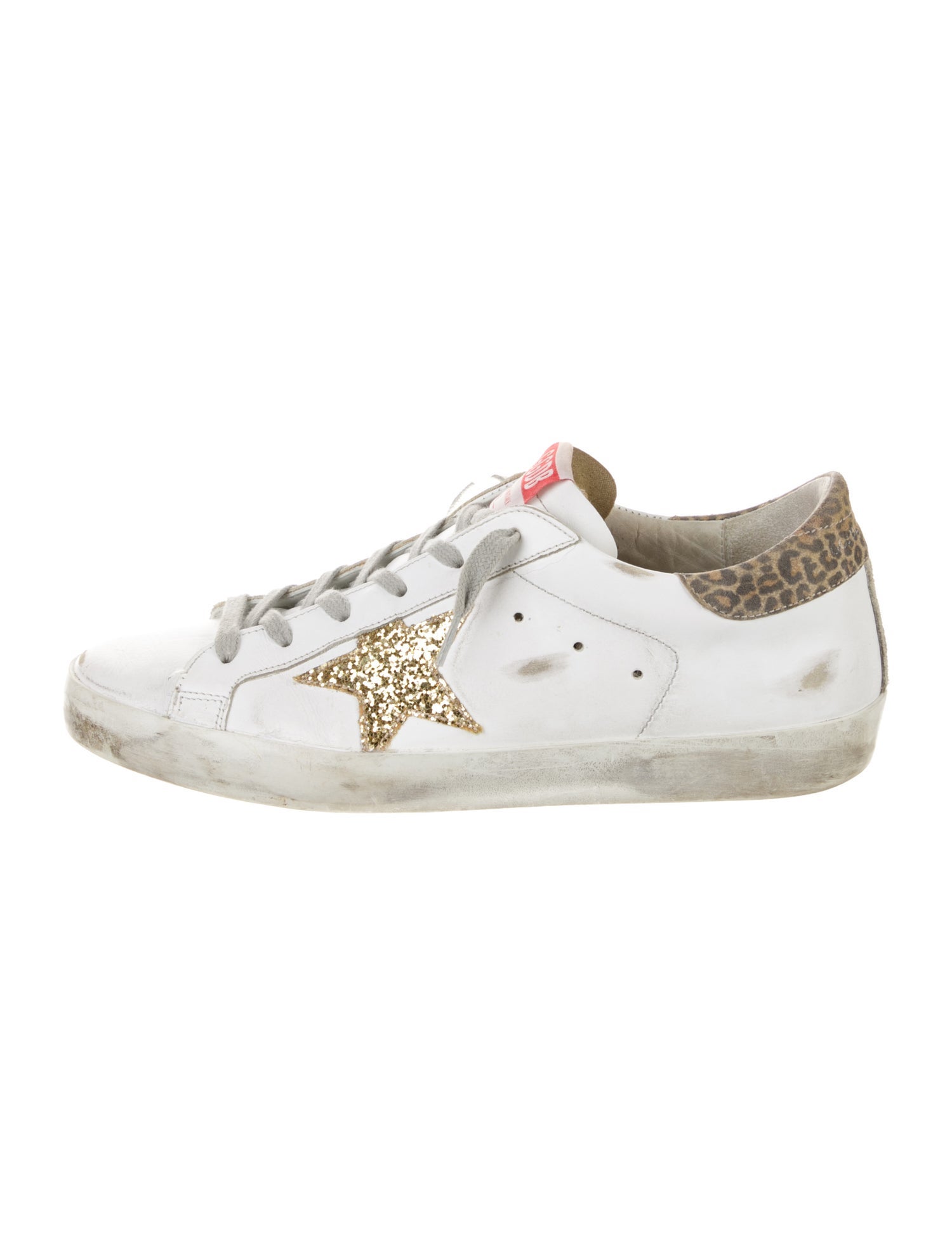 Golden Goose Leather Animal Print Sneakers