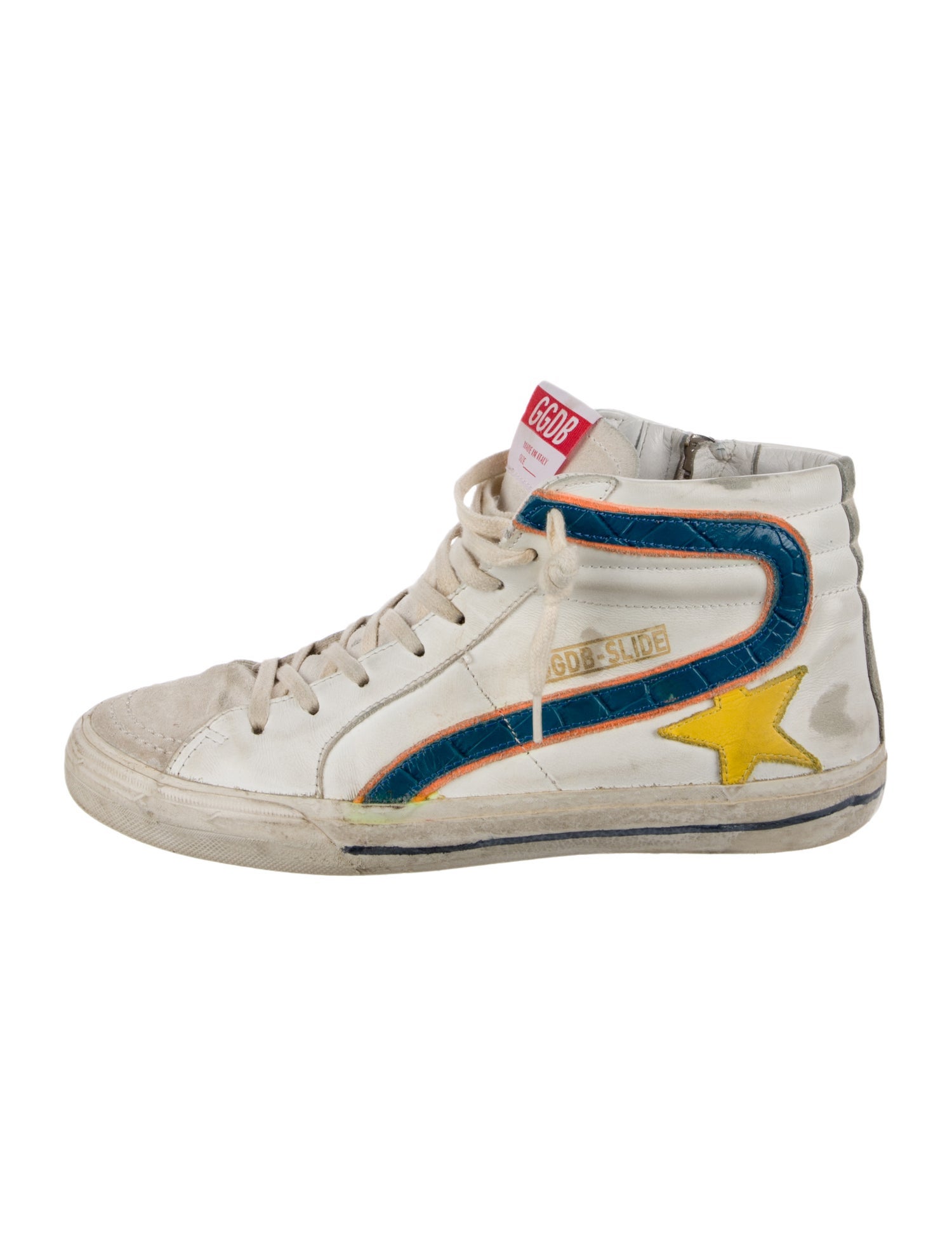 Golden Goose Leather Printed Sneakers